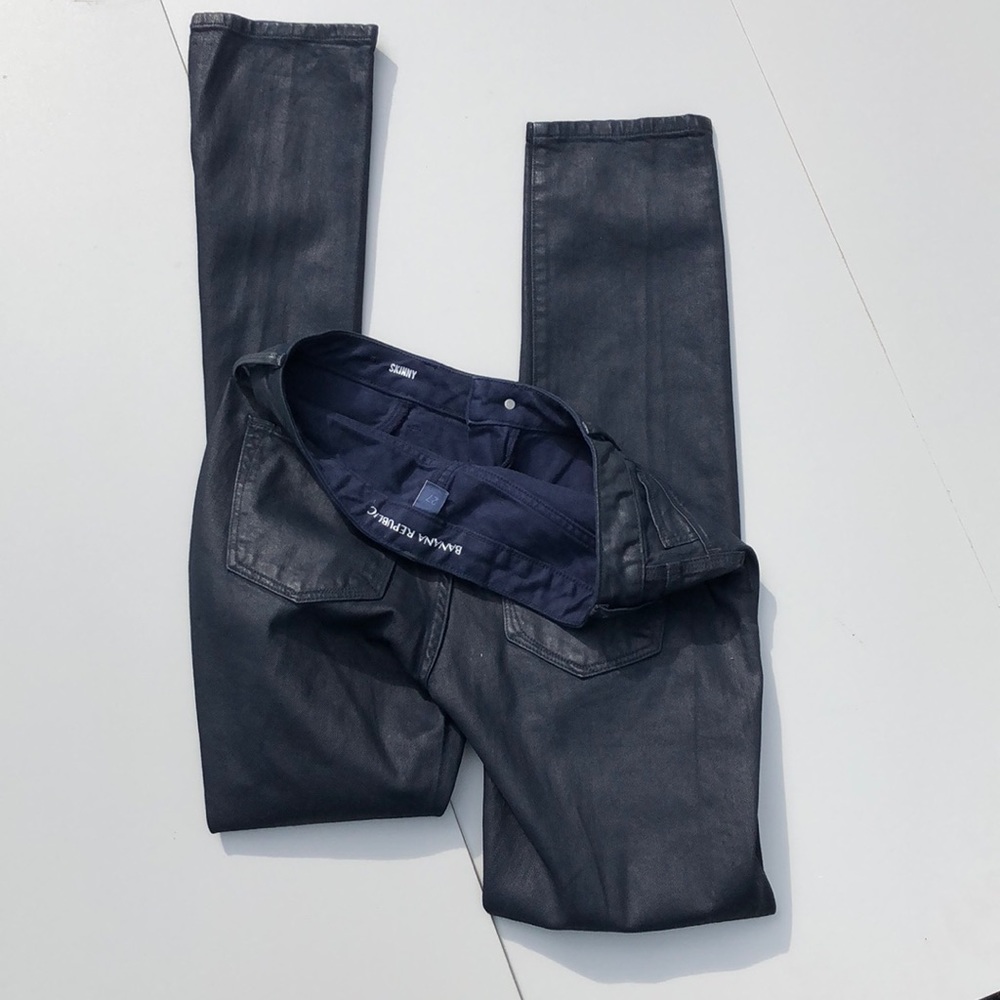 NWOT Banana Republic Navy Jeans metallic skinny